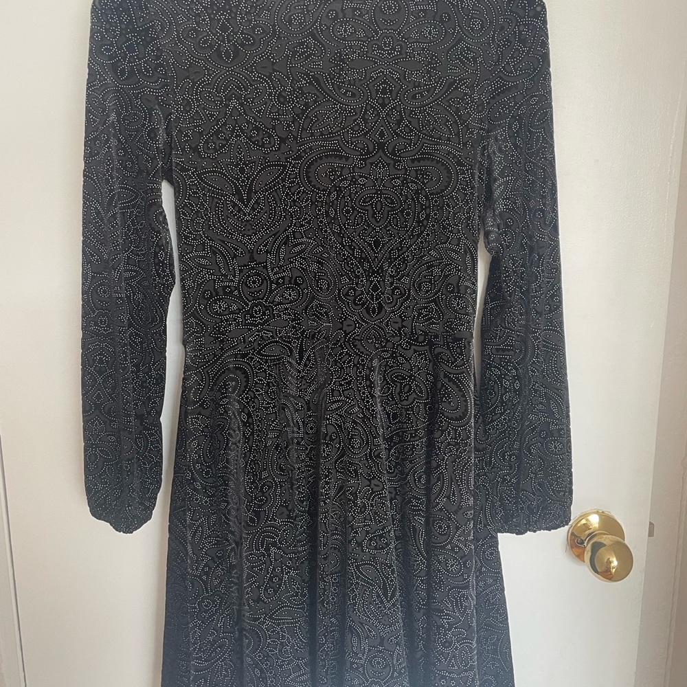 Ecote Black Long Sleeve Paisley Dress